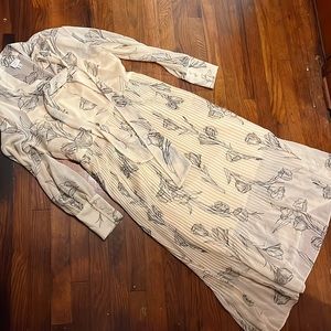 A New Day pleated cream floral dress